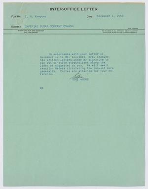 [Letter from George Andre to I. H. Kempner, December 1, 1953]