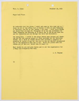 [Letter from I. H. Kempner to Thos. L. James, December 30, 1953]