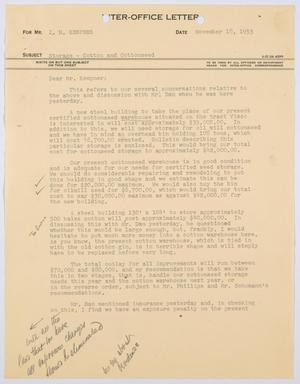 [Letter from Thomas L. James to I. H. Kempner, November 18, 1953]