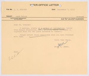 [Letter from Thomas L. James to I. H. Kempner, September 8, 1953]