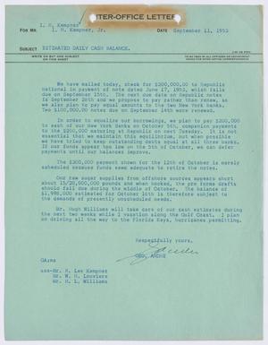 [Letter from Geo. Andre to I. H. Kempner and I. H. Kempner, Jr., September 11, 1953]