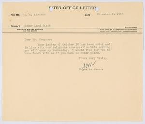 [Letter from Thomas L. James to I. H. Kempner, November 2, 1953]