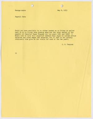 [Letter from Isaac Herbert Kempner to George Andre, May 6, 1953]