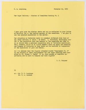 [Letter from Isaac Herbert Kempner to Robert Markle Armstrong, November 12, 1953]