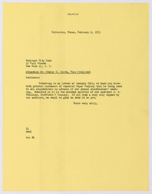 [Letter from I. H. Kempner to George C. Scott, February 6, 1953]