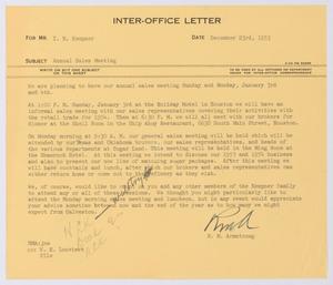 Primary view of object titled '[Letter from Robert Markle Armstrong to Isaac Herbert Kempner, December 23, 1953]'.