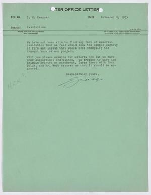 [Letter from George Andre to I. H. Kempner, November 2, 1953]