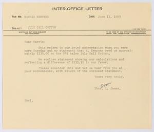 [Letter from Thomas L. James to Harris Kempner, June 11, 1953]