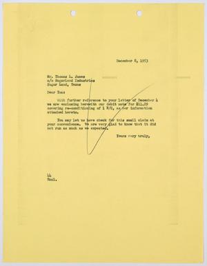[Letter from A. H. Blackshear, Jr., to Thomas L. James, December 8, 1953]