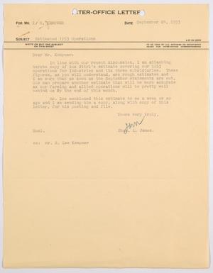 [Letter from Thomas L. James to I. H. Kempner, September 24, 1953 #2]