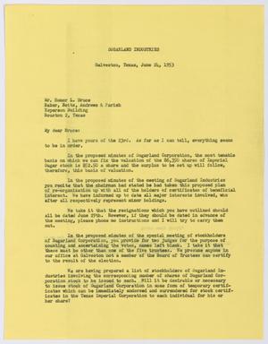 [Letter from I. H. Kempner to Homer L. Bruce, June 24, 1953]