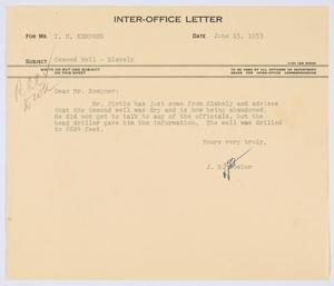 [Letter from J. B. Fowler to I. H. Kempner, June 15, 1953]