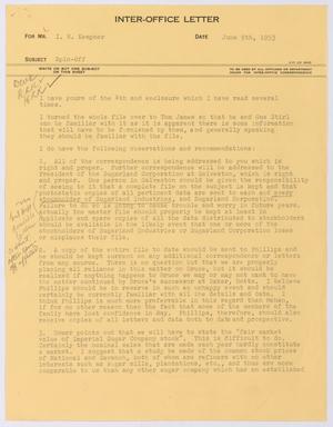 [Letter from I. H. Kempner, Jr. to I. H. Kempner, June 9, 1953]