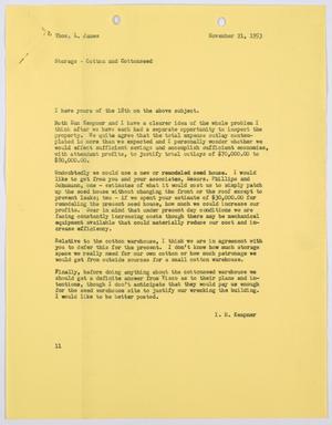 [Letter from I. H. Kempner to Thomas L. James, November 21, 1953]