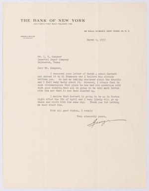 [Letter from George S. Butler to I. H. Kempner, March 9, 1953]