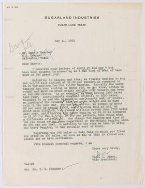 [Letter from Thomas L. James to Harris Kempner, May 11, 1953]