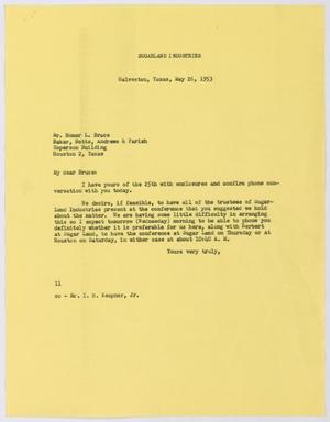 [Letter from I. H. Kempner to Homer L. Bruce, May 26, 1953]