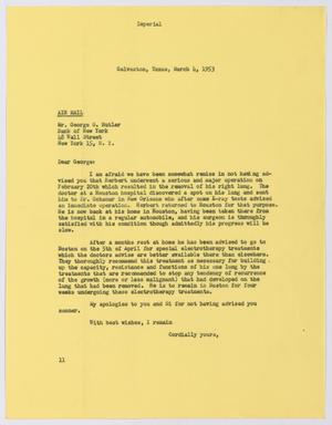 Primary view of object titled '[Letter from I. H. Kempner to George S. Butler, March 4, 1953]'.