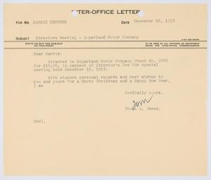 [Letter from T. L. James to Harris Kempner, December 22, 1953]