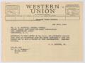 Letter: [Telegram from I. H. Kempner, Jr., to H. M. Baldrige, May 29, 1953]