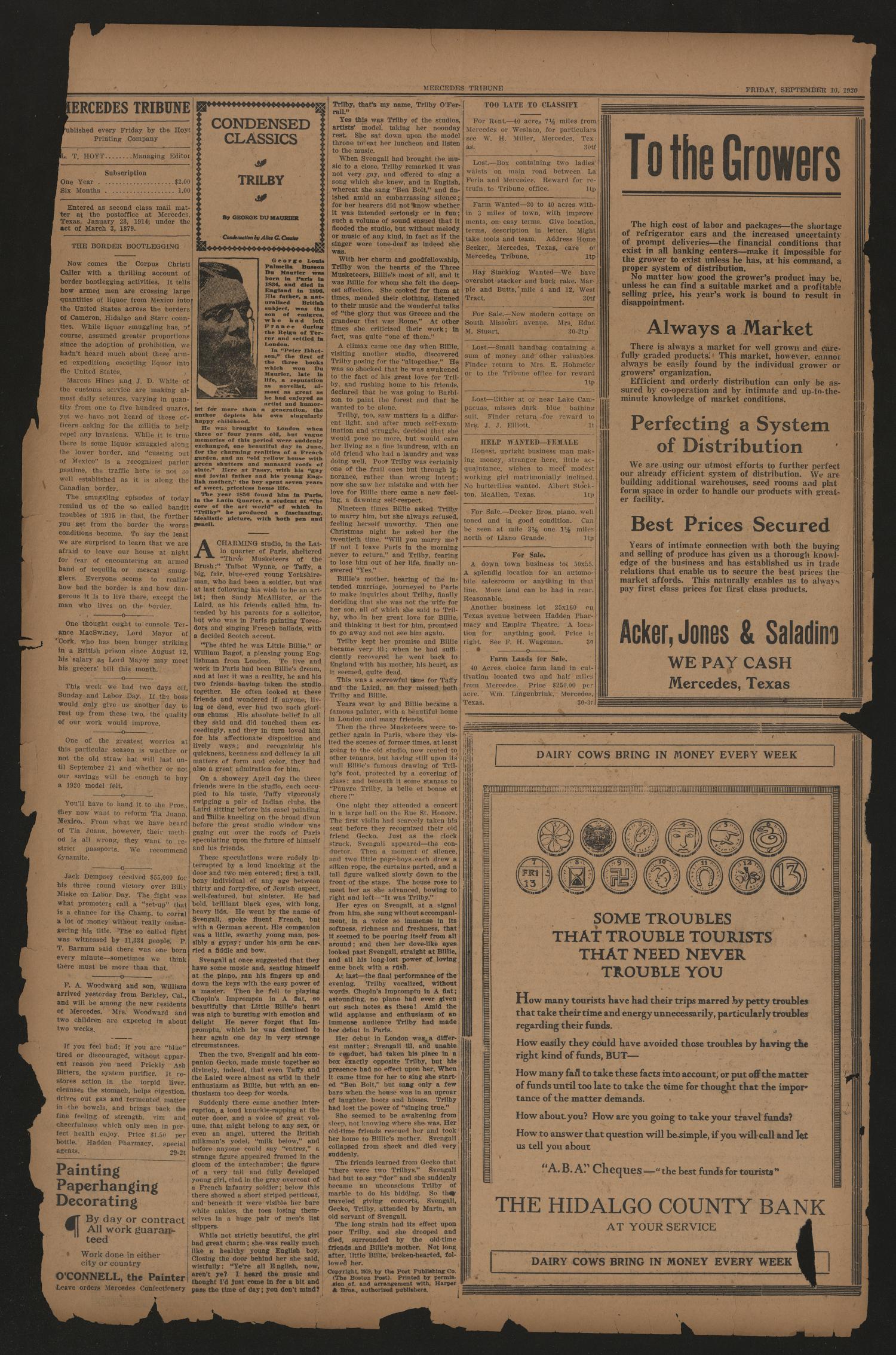 Mercedes Tribune (Mercedes, Tex.), Vol. 7, No. 30, Ed. 1 Friday, September 10, 1920
                                                
                                                    [Sequence #]: 3 of 10
                                                