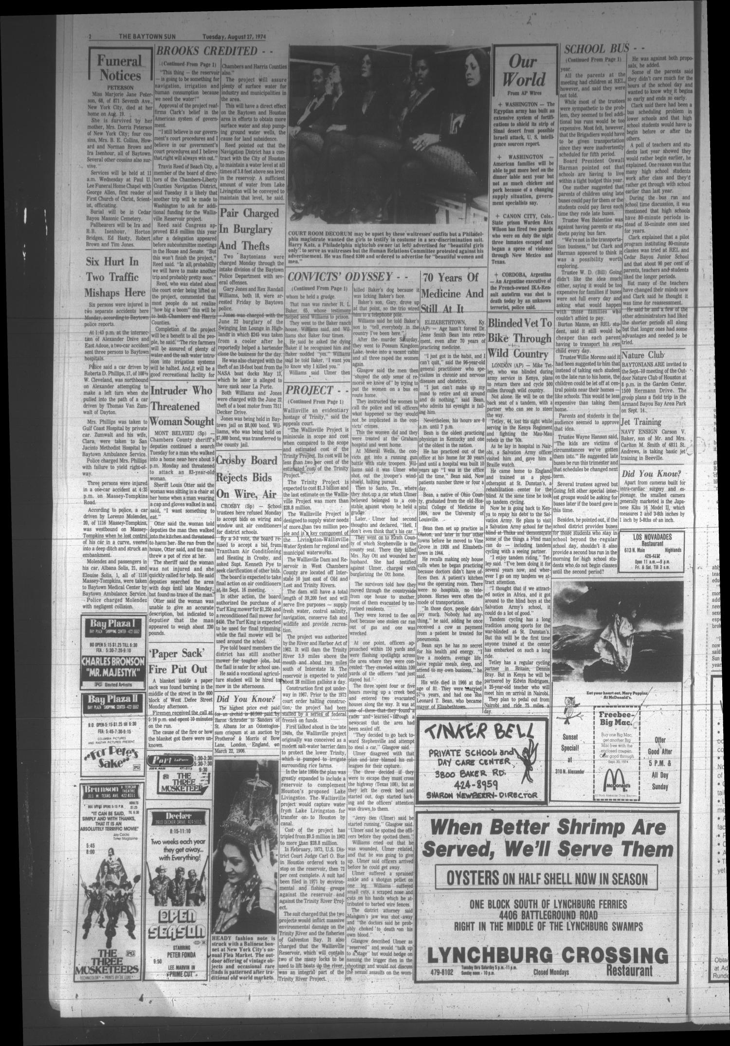 The Baytown Sun (Baytown, Tex.), Vol. 52, No. 274, Ed. 1 Tuesday, August 27, 1974
                                                
                                                    [Sequence #]: 2 of 14
                                                