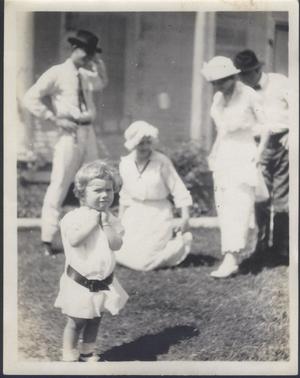 Primary view of object titled '[Photograph of Lillie Dew and Three People]'.