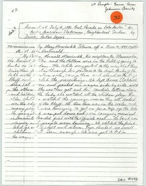 Primary view of object titled '[Handwritten Account of the Boat Parade]'.