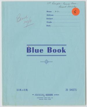 Primary view of object titled '[Blue Book Essay about the Beard Family]'.