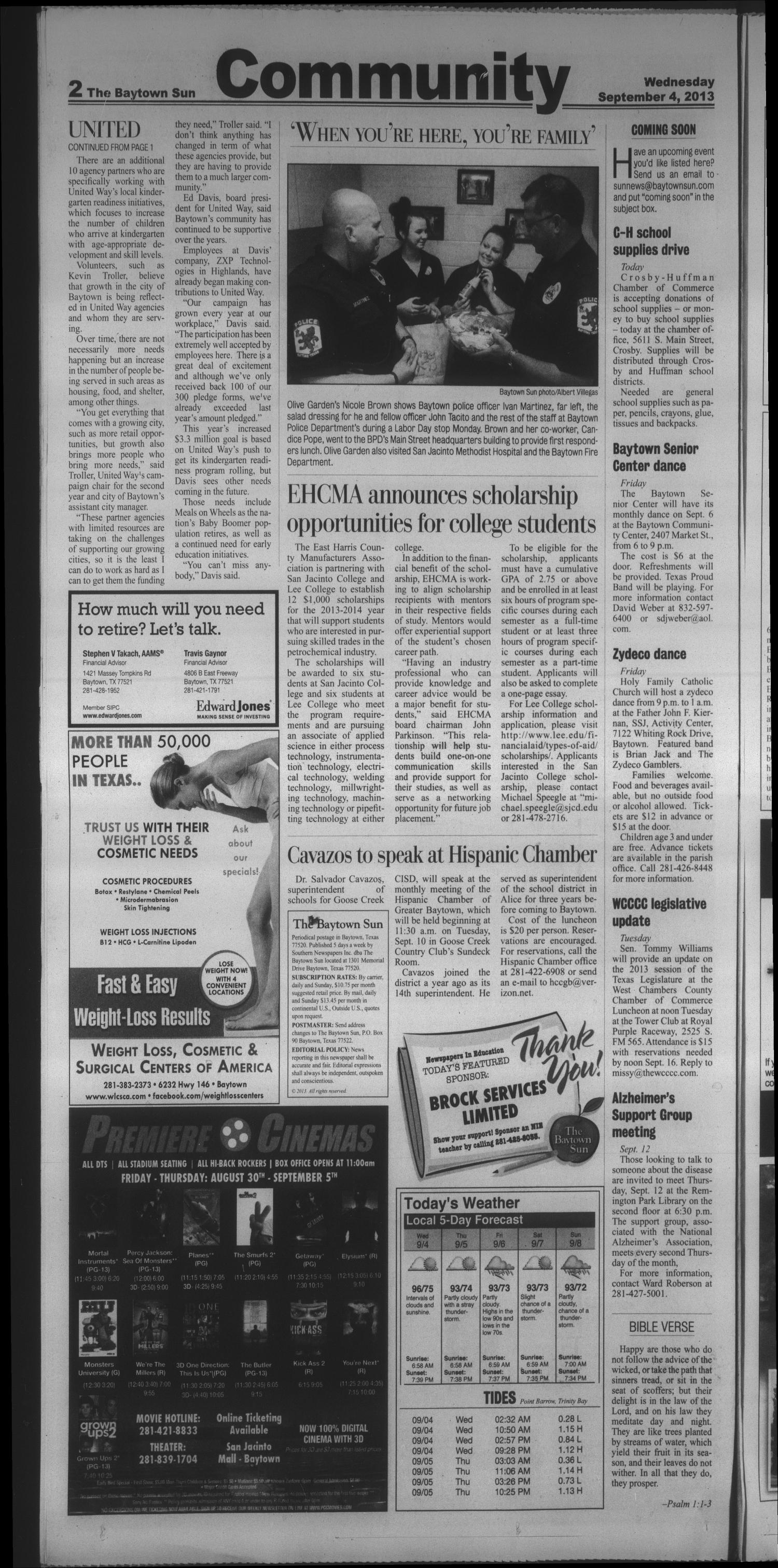 The Baytown Sun (Baytown, Tex.), Vol. 93, No. 176, Ed. 1 Wednesday, September 4, 2013
                                                
                                                    [Sequence #]: 2 of 10
                                                