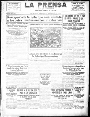 La Prensa (San Antonio, Tex.), Vol. 3, No. 276, Ed. 1 Thursday, August 12, 1915