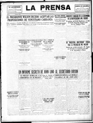 Primary view of object titled 'La Prensa (San Antonio, Tex.), Vol. 4, No. 624, Ed. 1 Saturday, July 29, 1916'.
