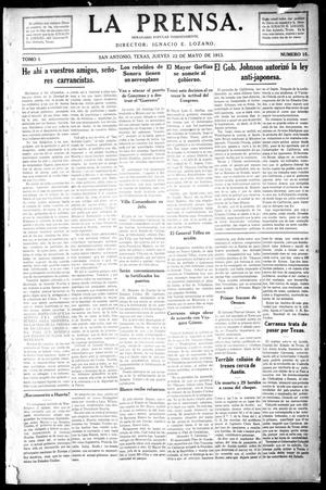 La Prensa. (San Antonio, Tex.), Vol. 1, No. 15, Ed. 1 Thursday, May 22, 1913