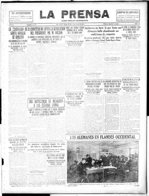 Primary view of object titled 'La Prensa (San Antonio, Tex.), Vol. 4, No. 474, Ed. 1 Saturday, February 26, 1916'.