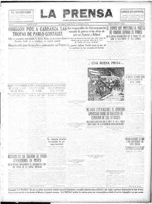 La Prensa (San Antonio, Tex.), Vol. 3, No. 393, Ed. 1 Tuesday, December 7, 1915