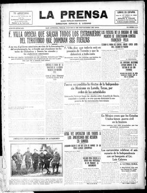 La Prensa (San Antonio, Tex.), Vol. 3, No. 311, Ed. 1 Thursday, September 16, 1915