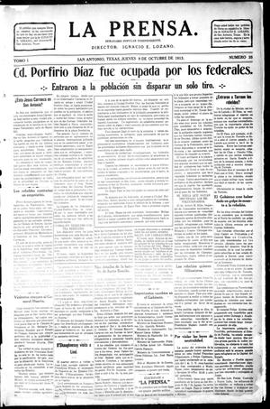 La Prensa. (San Antonio, Tex.), Vol. 1, No. 35, Ed. 1 Thursday, October 9, 1913