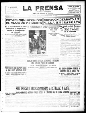 Primary view of object titled 'La Prensa (San Antonio, Tex.), Vol. 3, No. 154, Ed. 1 Friday, April 9, 1915'.