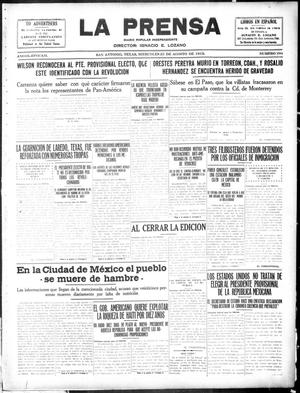La Prensa (San Antonio, Tex.), Vol. 3, No. 289, Ed. 1 Wednesday, August 25, 1915