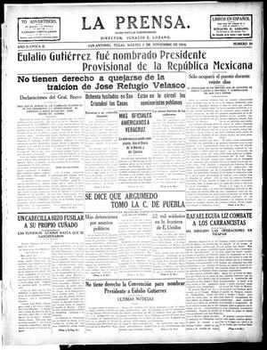La Prensa. (San Antonio, Tex.), Vol. 2, No. 20, Ed. 1 Tuesday, November 3, 1914