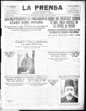 Primary view of object titled 'La Prensa (San Antonio, Tex.), Vol. 3, No. 230, Ed. 1 Sunday, June 27, 1915'.