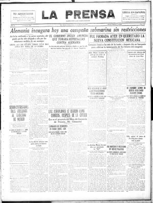 La Prensa (San Antonio, Tex.), Vol. 4, No. 819, Ed. 1 Thursday, February 1, 1917