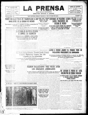 Primary view of object titled 'La Prensa (San Antonio, Tex.), Vol. 3, No. 326, Ed. 1 Friday, October 1, 1915'.