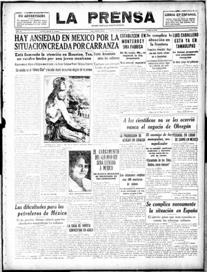 Primary view of object titled 'La Prensa (San Antonio, Tex.), Vol. 6, No. 1176, Ed. 1 Friday, April 12, 1918'.