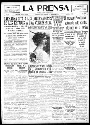 La Prensa (San Antonio, Tex.), Vol. 6, No. 1757, Ed. 1 Wednesday, December 3, 1919