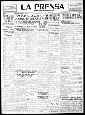 La Prensa (San Antonio, Tex.), Vol. 10, No. 73, Ed. 1 Wednesday, April 26, 1922
