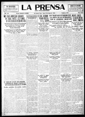 La Prensa (San Antonio, Tex.), Vol. 8, No. 2,333, Ed. 1 Monday, August 29, 1921