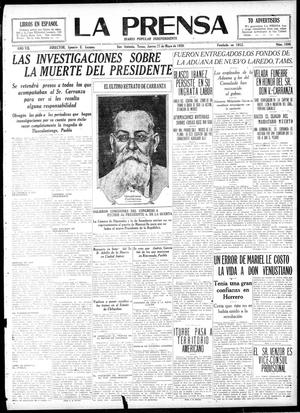 La Prensa (San Antonio, Tex.), Vol. 7, No. 1880, Ed. 1 Thursday, May 27, 1920