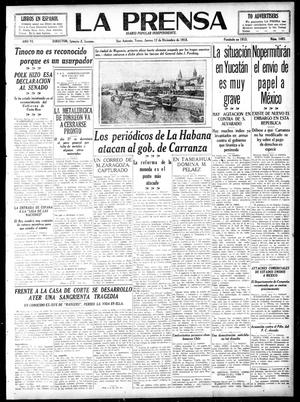 Primary view of object titled 'La Prensa (San Antonio, Tex.), Vol. 6, No. 1405, Ed. 1 Thursday, December 12, 1918'.