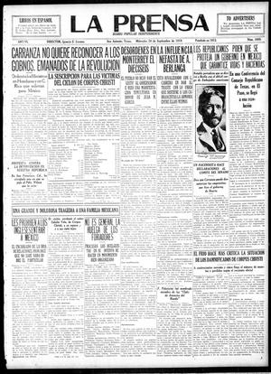 La Prensa (San Antonio, Tex.), Vol. 6, No. 1689, Ed. 1 Wednesday, September 24, 1919